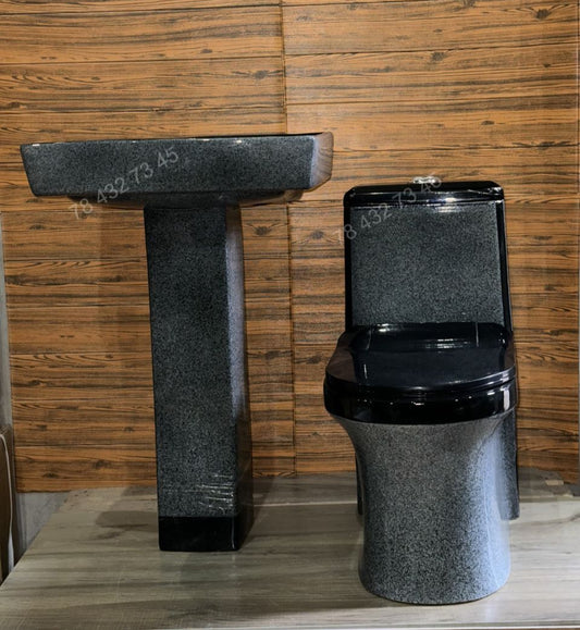 Chaise anglaise + Lavabo - Gris Noir
