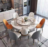 Table A Manger Extensible - Marbre Marron Blanc