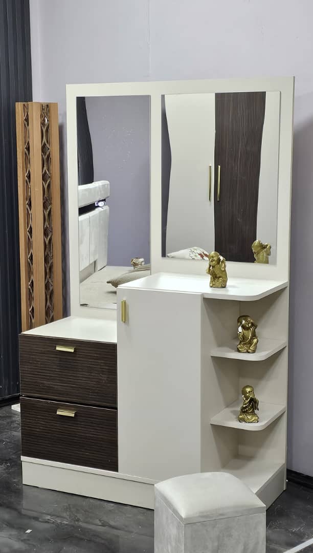 CHAMBRE A COUCHER 6BATTANTS 4PIECES GRIS MARRON BEIGE PIAZZA