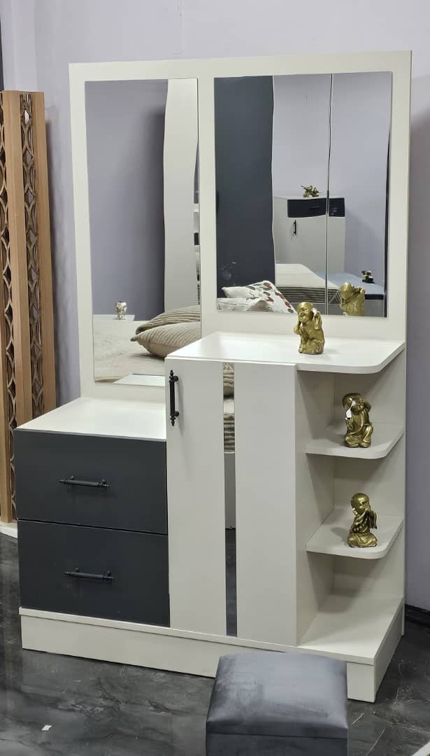 CHAMBRE A COUCHER 6BATTANTS 4PIECES BLANC GRIS FELICITA