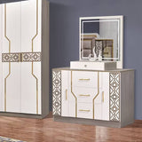 CHAMBRE A COUCHER 6BATTANTS 5PIECES BLANC MC605