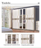 CHAMBRE A COUCHER 6BATTANTS 5PIECES BLANC MC605