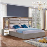 CHAMBRE A COUCHER 6BATTANTS 5PIECES GRIS BLANC MC606