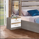 CHAMBRE A COUCHER 6BATTANTS 5PIECES GRIS BLANC MC606