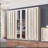 CHAMBRE A COUCHER 6BATTANTS 5PIECES GRIS BLANC MC606