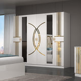 CHAMBRE A COUCHER 6BATTANTS 5PIECES BLANC MC611