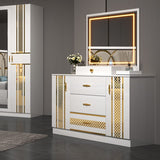 CHAMBRE A COUCHER 6BATTANTS 5PIECES BLANC MC611