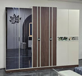 CHAMBRE A COUCHER 6BATTANTS 6PIECES MARRON BEIGE SOFT 5022