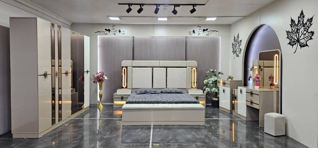 CHAMBRE A COUCHER 6BATTANTS 6PIECES LORA CHAMPAGNE 5021