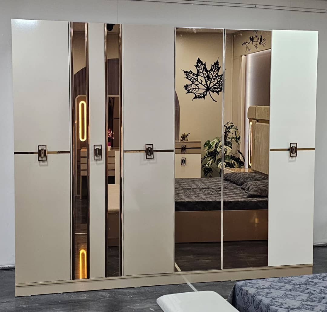 CHAMBRE A COUCHER 6BATTANTS 6PIECES LORA CHAMPAGNE 5021