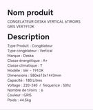 CONGELATEUR DESKA VERTICAL 6TIROIRS GRIS VER191DK