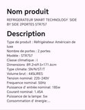 Réfrigérateur SMART technology SIDE BY SIDE 2portes STR757