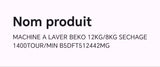 MACHINE A LAVER BEKO 12KG/8KG SECHAGE 1400TOUR/MIN B5DFT512442MG