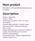 Machine à café NESPRESSO INISSIA blanc YY1530FD