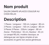 SALON CANAPE 6PLACES COULEUR AU CHOIX RELAX