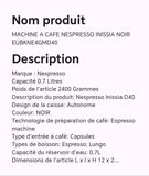 Machine à café NESPRESSO INISSIA Noir EUBKNE4GMD40