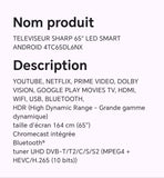 TELEVISEUR SHARP 65" LED SMART ANDROID 4TC65DL6NX