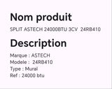 SPLIT ASTECH 24000BTU 3CV 24RB410
