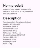 CONGELATEUR SMART TECHNOLOGY VERTICAL 9TIROIS PLAQUE ALUMINIUM GRIS STCD889NFH