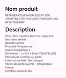 Réfrigérateur HAIER SIDE BY SIDE 4portes 477litres avec fontaine gris HFW7720EWMP