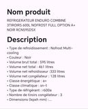 Réfrigérateur ENDURO combine 3tiroirs 600L NOFROST FULL OPTION A+ noir RCN595DSX