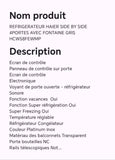 Réfrigérateur HAIER SIDE BY SIDE 4 portes avec fontaine gris HCW58FEWMP