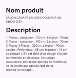 SALON CANAPE 6PLACES COULEUR AU CHOIX CITY