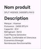 SPLIT HISENSE 24000BTU R410