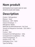 Réfrigérateur HAIER SIDE BY SIDE 4 portes noir HRF700BG