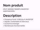 SPLIT HISENSE 9000BTU INVERTER AS09TR4SYDTG
