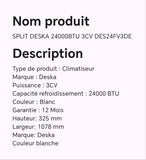 SPLIT DESKA 24000BTU 3CV DES24FV3DE