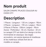 SALON CANAPE 7PLACES COULEUR AU CHOIX CITY