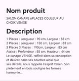 SALON CANAPE 6PLACES COULEUR AU CHOIX VENISE