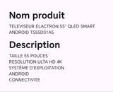 TELEVISEUR ELACTRON 55" QLED SMART ANDROID TS55D31AS