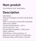 TELEVISEUR LG 83" OLED B46LA