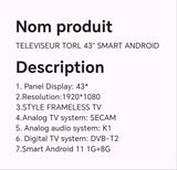 TELEVISEUR TORL 43" SMART ANDROID