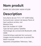 BARRE DE SON SONY 400W HTS20R