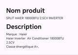SPLIT HAIER 18000BTU 2,5CV INVERTER