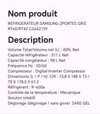 Réfrigérateur SAMSUNG 2portes gris RT60/RT42 CG6621S9