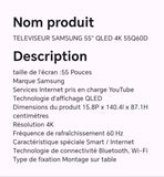 TELEVISEUR SAMSUNG 55" QLED 55Q60D