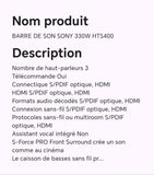 BARRE DE SON SONY 330W HTS400