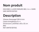 Machine à laver ENDURO 8KG A+++ DARK gris WMT8100TIDS