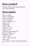 CONGELATEUR ASTECH 400LITRES AVEC VITRE GRIS CH400GM