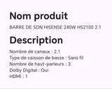 BARRE DE SON HISENSE 240W HS2100 2.1