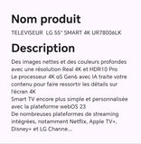 TELEVISEUR LG 55" SMART 4K UR78006LK