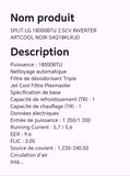 SPLIT LG 18000BTU 2.5CV INVERTER ARTCOOL NOIR S4Q18KLRJD