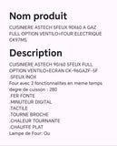 Cuisinière ASTECH 5feux 90X60  à gaz full option ventilo + four électrique CK97MS