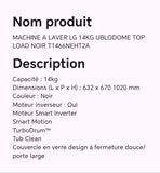 Machine à laver 14KG UBLODOME TOP LOAD noir T1466NEHT2A