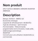 Split ASTECH 48000BTU armoire inverter 48INFGGA