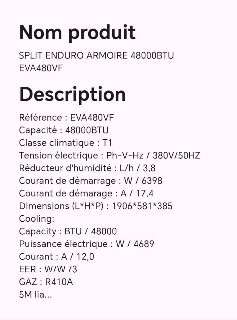 SPLIT ENDURO ARMOIRE 48000BTU EVA480VF